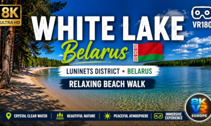 White Lake, Belarus 🇧🇾 in 8K VR180 | Relaxing Beach Walk & Crystal Clear Water