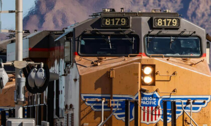 Trackside in VR180: UP8179 Eastbound Stack Train at Red Rock, Arizona