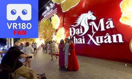(3D VR180) Communist Party anniversary. Feels like a lively market @ Ho Chi Minh, Vietnam, 2026