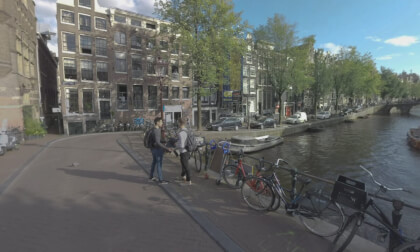 360 VR Amsterdam view from Armbrug, Netherlands