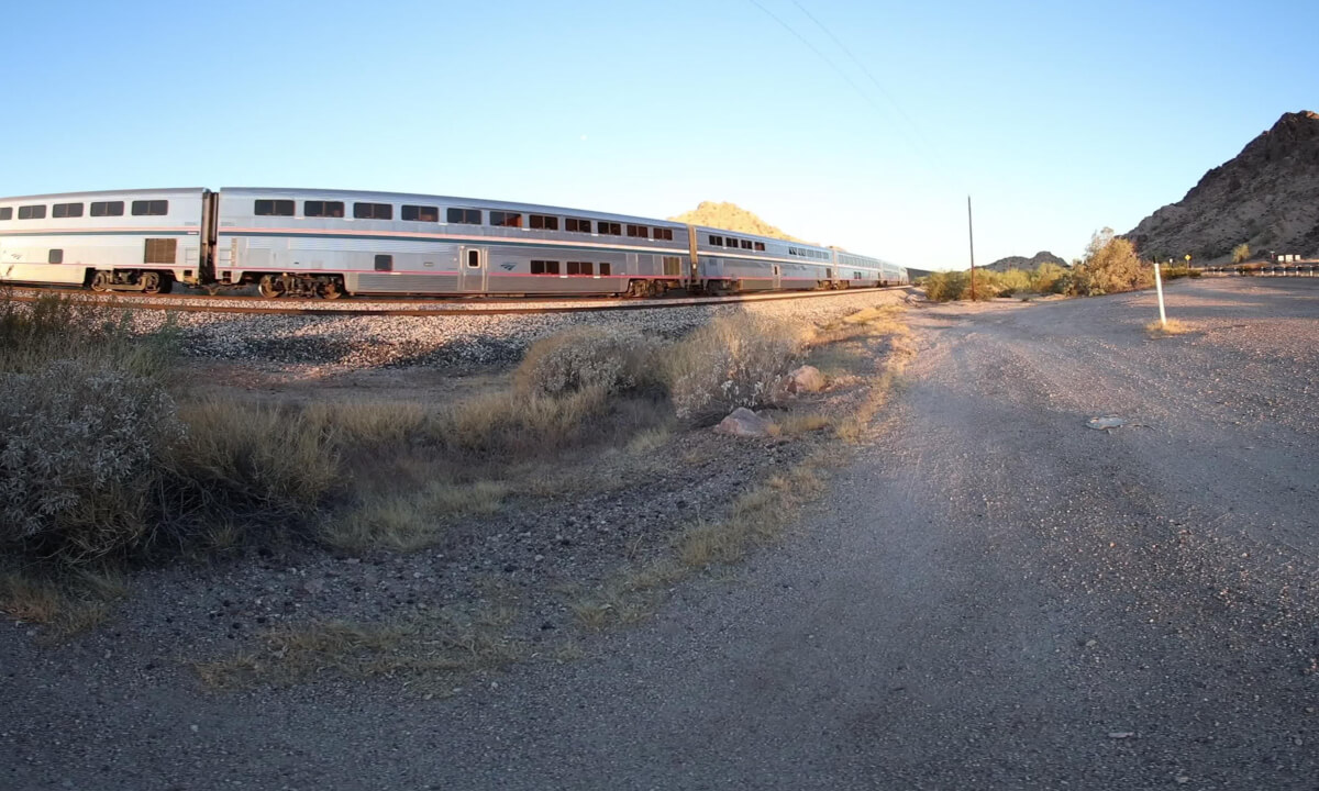 Amtrak Sunset Limited Rounds Mohawk Curve After a Close Call | VR180 3D | AMTK 15