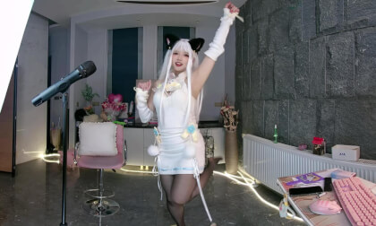 8K60 3D180   Cosplay  Big News Just Dropped Again CutePudding VR Dance