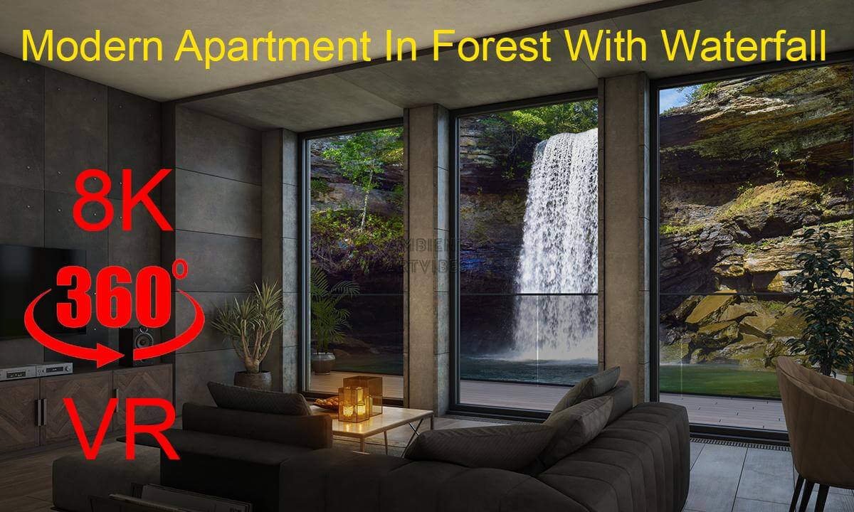 Modern Apartment In Forest With Waterfall (8K UltraHD)