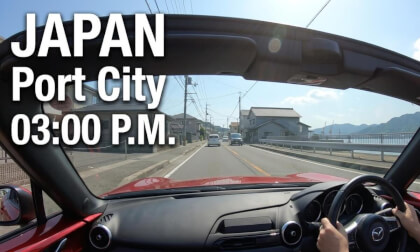 A Sunny 3PM Drive Through a Japanese Port Town