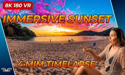 8K VR 180 Immersive Ocean Sunset: Golden Hour to Night Timelapse