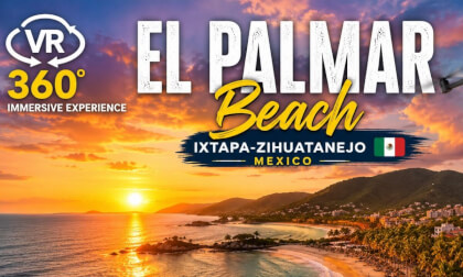 🌅 VR 360° Sunset Over El Palmar Beach, Ixtapa-Zihuatanejo 🇲🇽 | AntiGravity A1 Drone Cinematic 8K