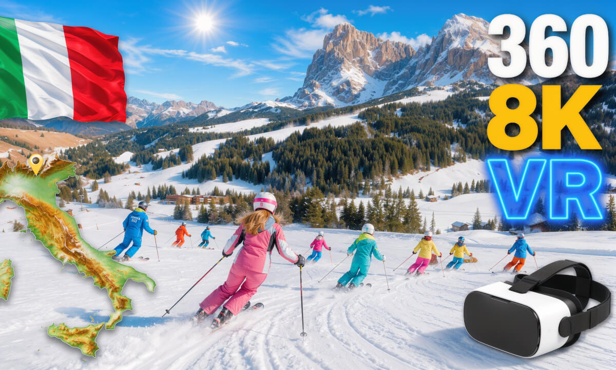 🎿 Seiser Alm (Alpe di Siusi) in 360° 3D VR | Epic Ski Runs in the Dolomites 🇮🇹