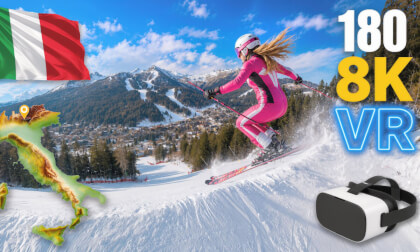 🎿 Spinale Direttissima 70 in 360° 3D VR | Steep Ski Run in Madonna di Campiglio 🇮🇹