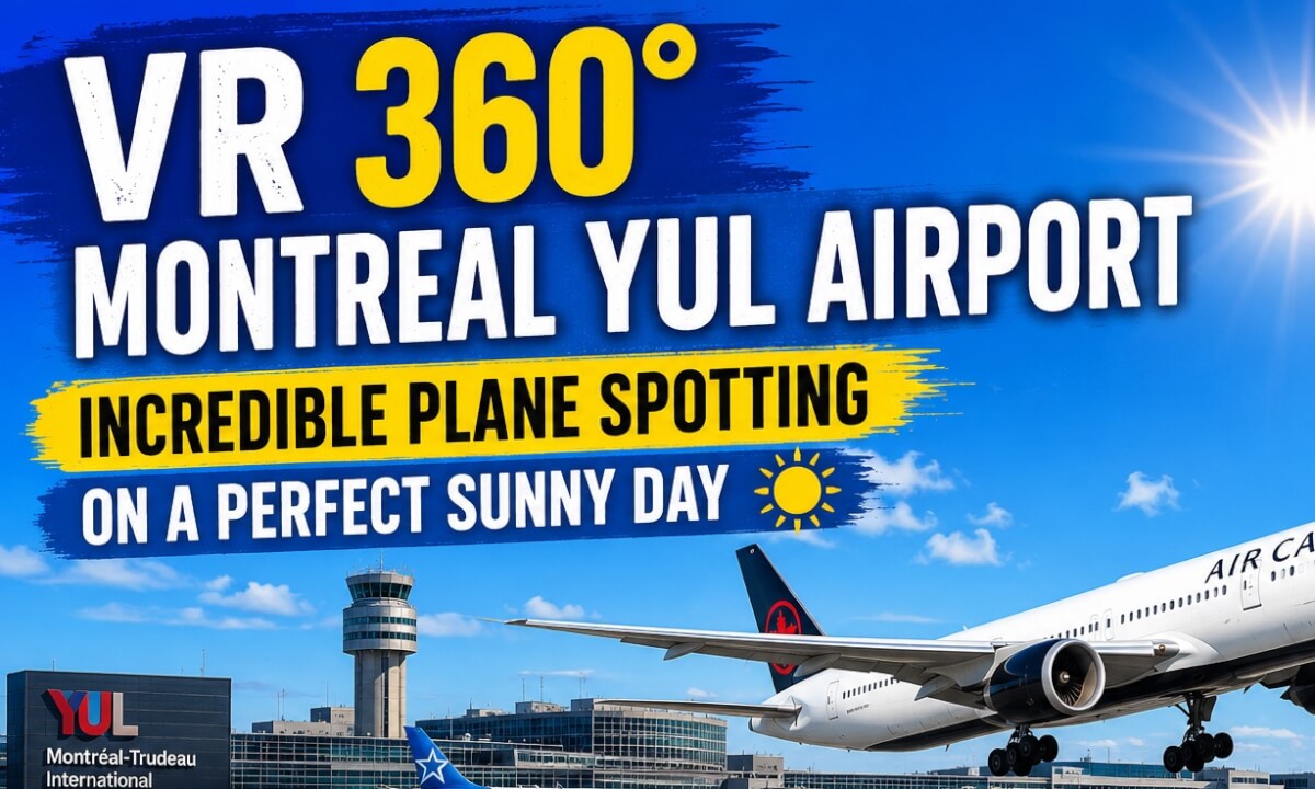 ✈️ VR 360° Montreal YUL Airport | Incredible Plane Spotting on a Perfect Sunny Day