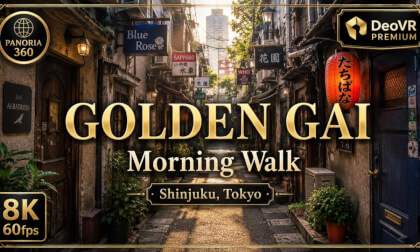 Golden Gai Morning Walk 360° VR | Quiet Shinjuku Alleys in 8K 60fps