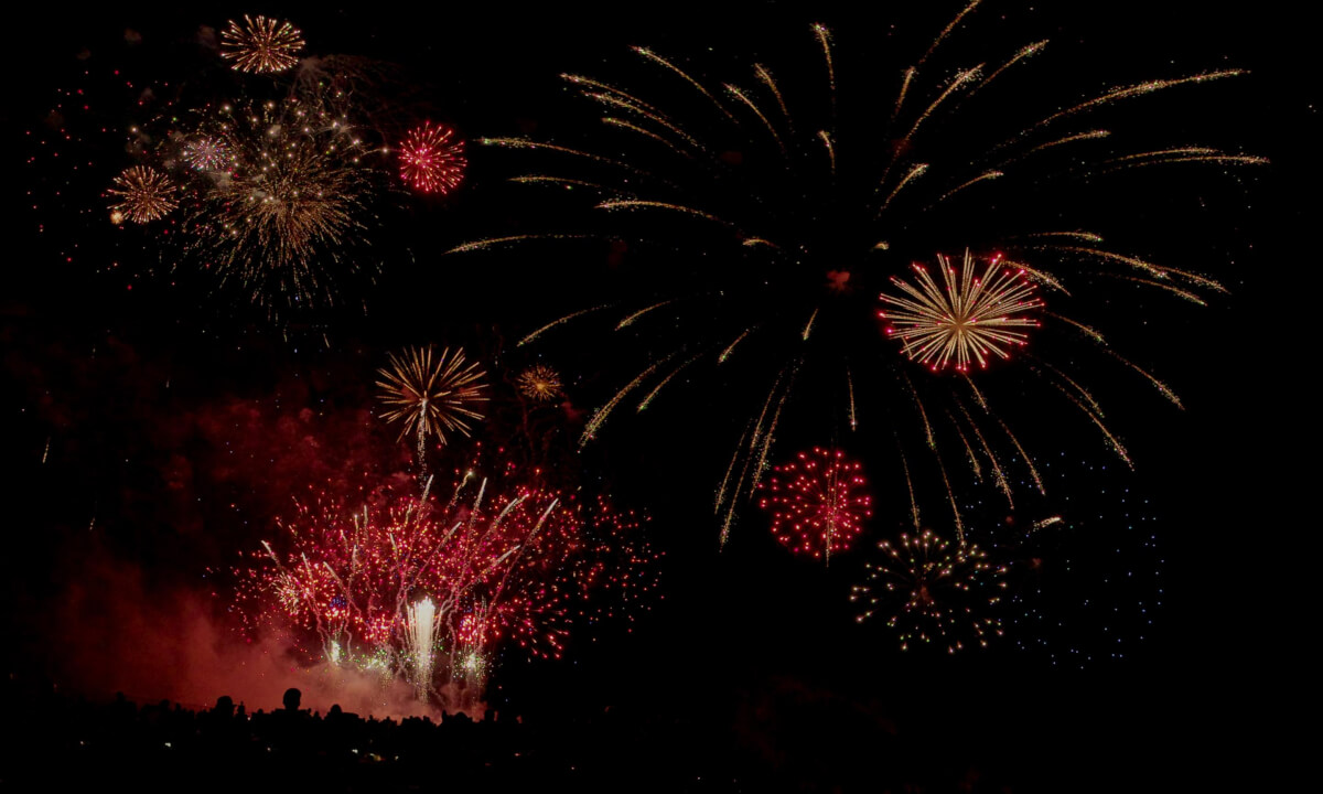 Independence Day fireworks show - 4th of July celebration in Wellington, Colorado
