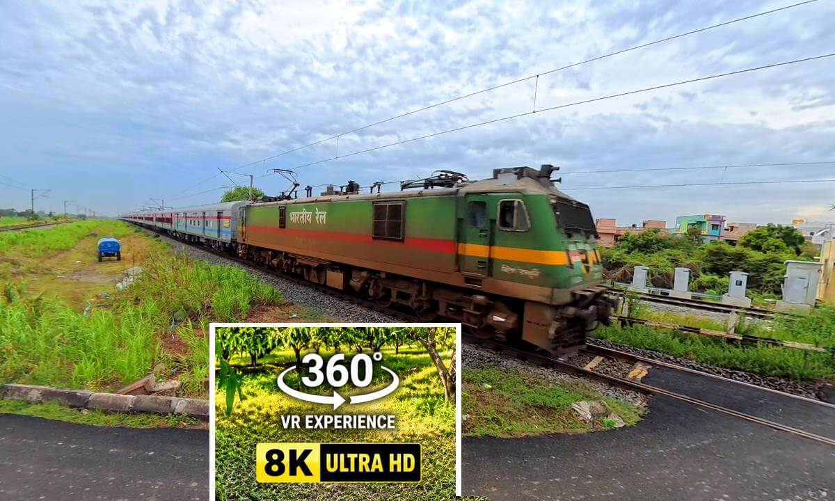 Indian Railways at Ponneri | Experience Tamil Nadu's Railway Life in 360° VR (8K) 🚆