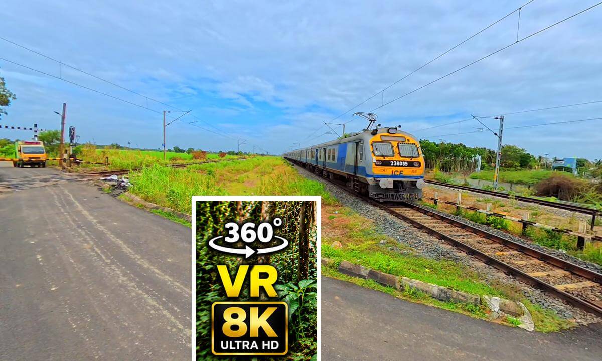 Ponneri Railway Station, India 🇮🇳 | Indian Railways in 8K 360° VR | Immersive Train Station Experience