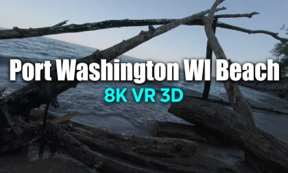 Waves at a beach in Port Washington WI 8K 60 fps