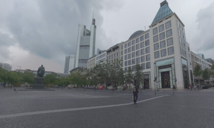 360 VR Frankfurt view with Goethe Square, Germany