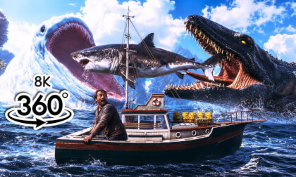360 Ocean Boat Adventure With Bloop and Giant Sea Monsters - VR Experience 8K