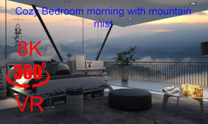 Cozy Bedroom morning with mountain mist (8K UltraHD)