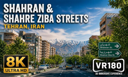 8K VR180 Drive Through Shahran & Shahre Ziba Streets | Tehran, Iran