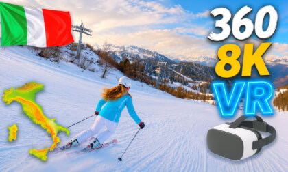 ⛷️ Vigo → Marrilleva 1400 (37/23), Val di Sole, Italy 🇮🇹 | Scenic Forest Ski Run | 360° 8K VR Alps