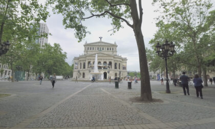 360 VR Frankfurt view with Alte Oper, Opera Square and park