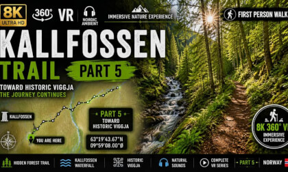 KallFossen Trail Part 5 | Beyond the Waterfall Toward Historic Viggja | 8K 360° VR Norway
