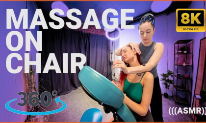 Relaxing Massage on Chair by Anna to Ginger L VR 360