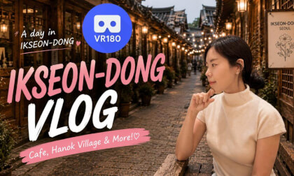 [VR180 8K 3D] Walking in the Rain at Ikseon-dong Hanok Village, Seoul 🇰🇷