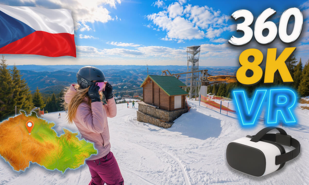 Pec pod Sněžkou 🇨🇿 | Routes 3 → 5 → 6 → 7 → 9 → 10 | 360° 8K VR Skiing in the Krkonoše Mountains