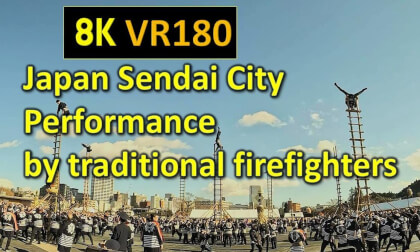 Japan Sendai City  Performance by traditional firefighters