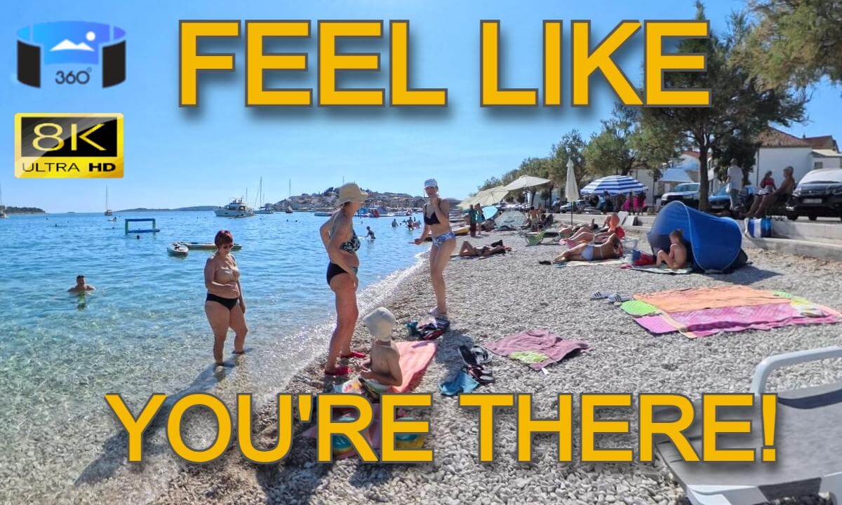 🌊 Primošten Luka Beach Walk 🇭🇷 | 360° VR 8K | Croatia's Crystal Clear Paradise (2026)