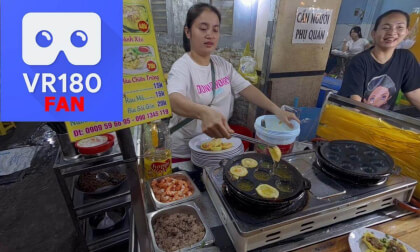 (3D VR180) I had delicious Vietnamese pizza at the night market @Saigon, Vietnam, 2026