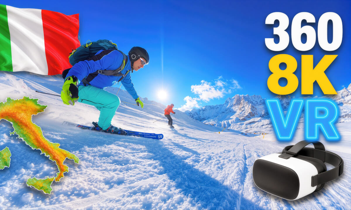 Fast Sport Skiing ⛷️ Cime Bianche → Breuil-Cervinia 🇮🇹 | Route 7 | 360° 8K VR Italian Alps under Cervino / Matterhorn