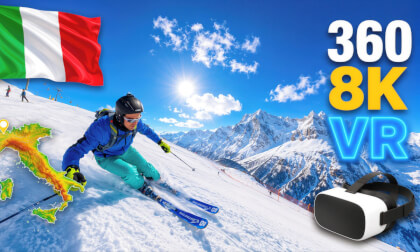 Fast Sport Skiing ⛷️ Cielo Alto → Cervinia 🇮🇹 | Black Route 22 | 360° 8K VR Italian Alps under Cervino / Matterhorn