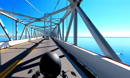 Maryland - Chesapeake Bay bridge on motorcycle  VR 360