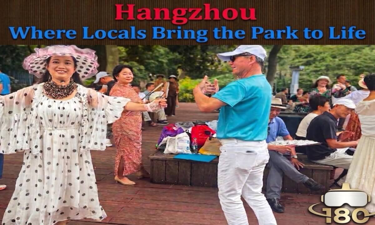 【180° VR】China Hangzhou Xihu Park: Where Locals Dance, Sing, and Enjoy the Weekend 8K