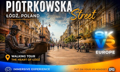Piotrkowska Street, Łódź 🇵🇱 | Walking Through Poland's Longest Shopping Street | 8K VR180