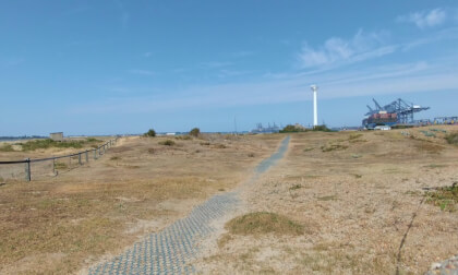 Felixstowe Docks Radar Tower at the mouth of the Orwell Estuary Landguard