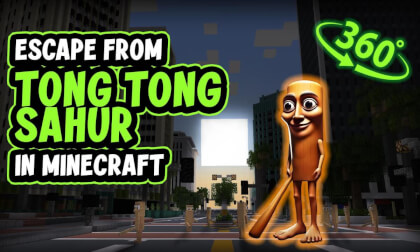 POV: You're Escaping from Tong Tong Tong Sahur in Minecraft... Or Is It Just a Dream? (360°)😱