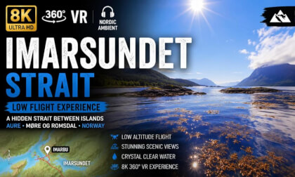 Imarsundet Strait | Low Flight Above Norway's Hidden Waterway | 8K 360° VR | Nordic Ambient