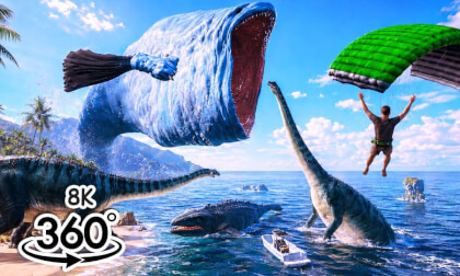 360 Parasailing Ride Adventure Over the Ocean With Sea Monster Attack - 8k Experience