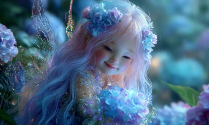 The rain in the fairy world awakens all living beings in the flower beds
