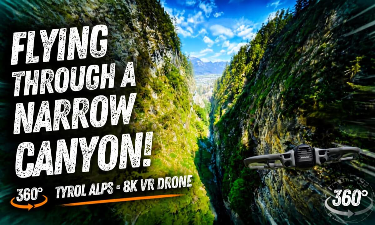 FLYING THROUGH A NARROW CANYON IN 360°! 🏔️Tyrol Alps (8K VR Drone)