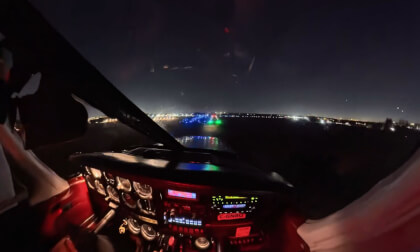 Airplane Training Lesson – Night Circuits Time Lapse | 360° VR | Pitt Meadows, BC