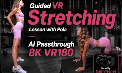 Guided Stretching Lesson with Pola - EXTRA CAM | VR180 8K | Extra Side Camera (Back View)