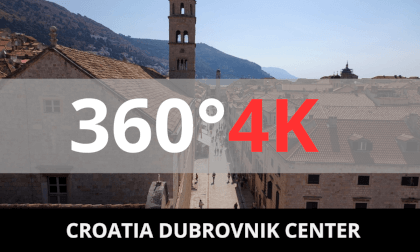 Croatia, Dubrovnik, stairs street walking. 360° VR 4K. Street walking, virtual reality experience.