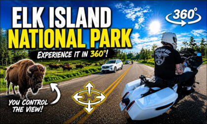 Ride Through Elk Island National Park in 360° _ Explore Alberta on a Harley