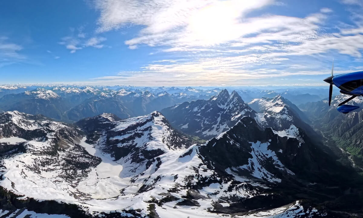 Flying Over Golden Ears Park | Snow-Capped Mountains | RV-10 Highlights | 8K 360° VR