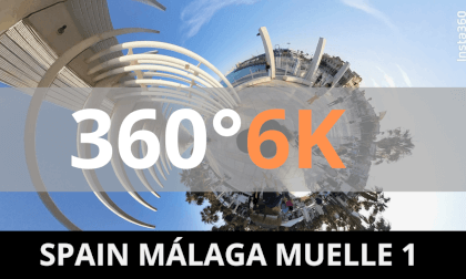 Spain, Málaga, Muelle 1. 360° VR 6K. Street walking, virtual reality experience. VR Video Spain, Málaga, Muelle 1. 360° VR 6K. Street walking, virtual reality experience. VR