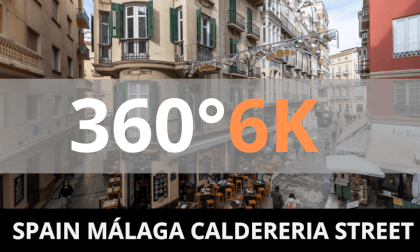 SPAIN, MÁLAGA, CALDERERÍA STREET. 360 6K VIDEO. VR Video SPAIN, MÁLAGA, CALDERERÍA STREET. 360 6K VIDEO. VR