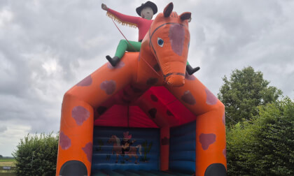 Horse bounce house on-jump